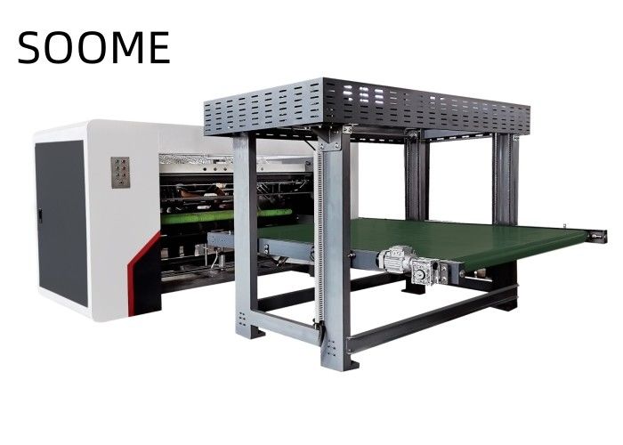 Máquina de corte de cartão de honeycomb de integração vertical e horizontal de servo drive com alimentador de chute automático